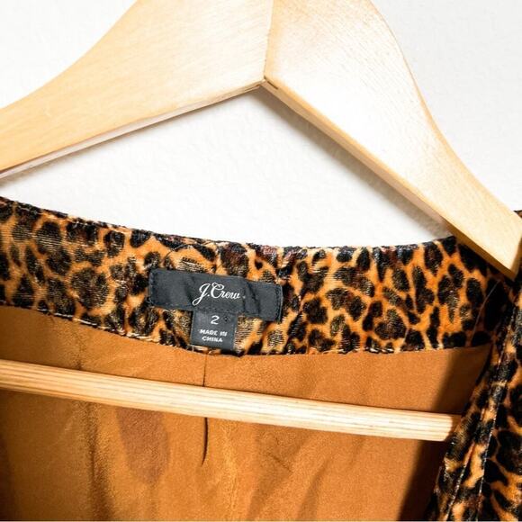 J Crew Leopard Print velvet wrap dress size 2 - Picture 5 of 9